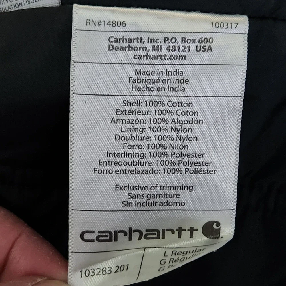 Carhartt Jacket Mens Large Brown Full Swing Relaxed Fit‎ Washed Duck Insulated